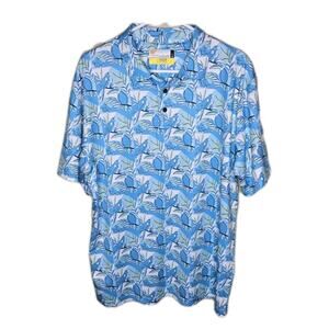 Nicklaus Eco Mens Golf Polo UV Protection Stretch Size Large Toucan Print NEW